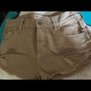 Tan Bullhead shorts from PAC Sun